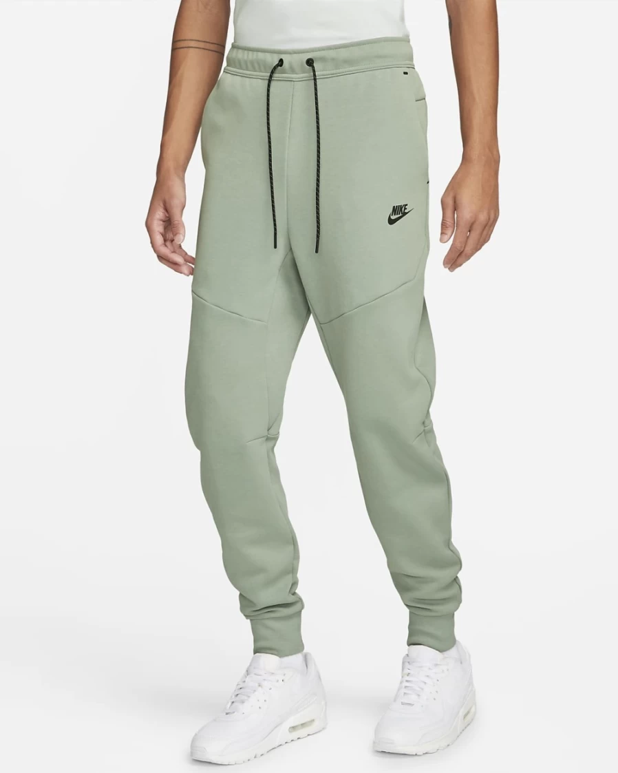 Nike Men's Tech Fleece Joggers in Mica Green & Black - Sportswear Comfort & Style