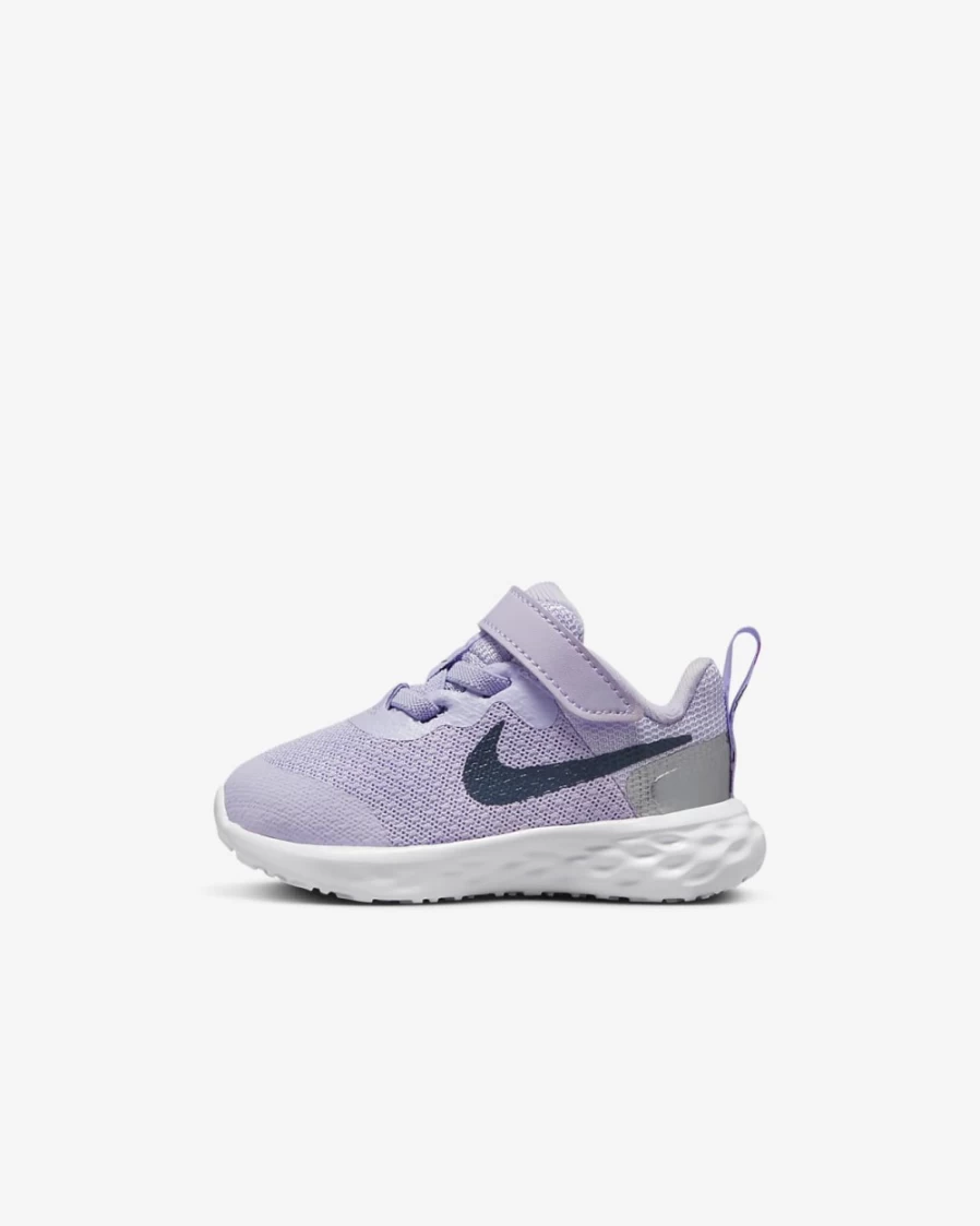 Nike Revolution 6 Violet Frost Toddler Shoes for Boys & Girls - Lightweight Running Sneakers in Metallic Silver/Vivid Purple/Thunder Blue