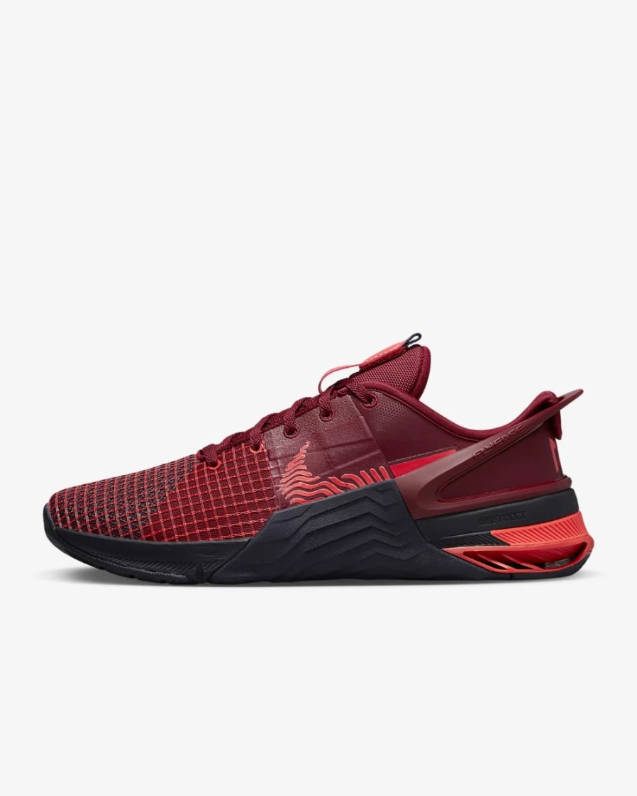 Nike Metcon 8 FlyEase Men's Training Shoes - Team Red/Blackened Blue/Cave Purple/Bright Crimson - Easy On/Off Design for Workouts