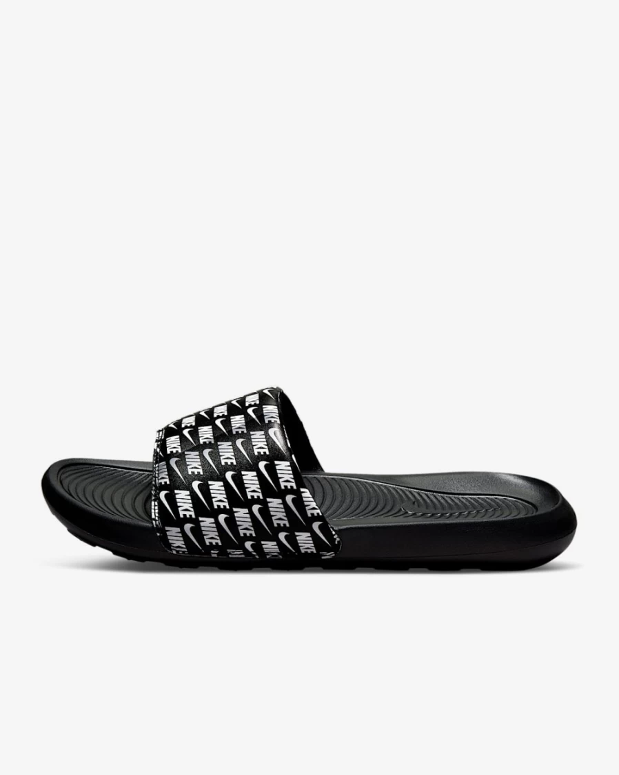 Nike Victori One Men's Slides - Black/White Printed Comfortable Sandals for Men
