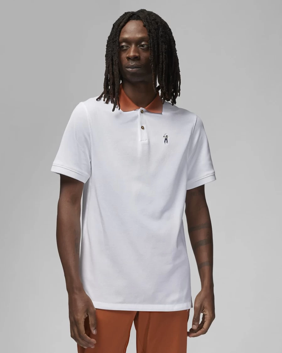 Nike Jordan x Eastside Golf Men's Polo Shirt - White, Burnt Sunrise, Midnight Navy
