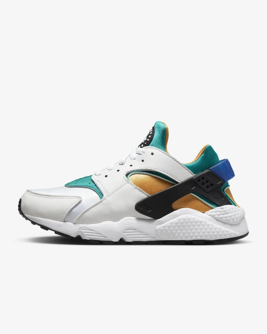 Nike Air Huarache Men's Sneakers in White/Emerald/Resin/Blue - Running Shoes for Men