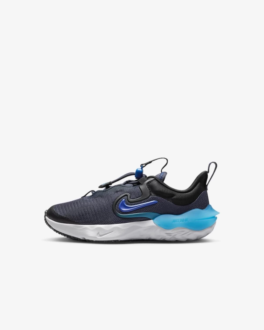 Nike Run Flow Easy On/Off Kids' Running Shoes - Thunder Blue/Black/Blue Lightning/Racer Blue for Boys and Girls