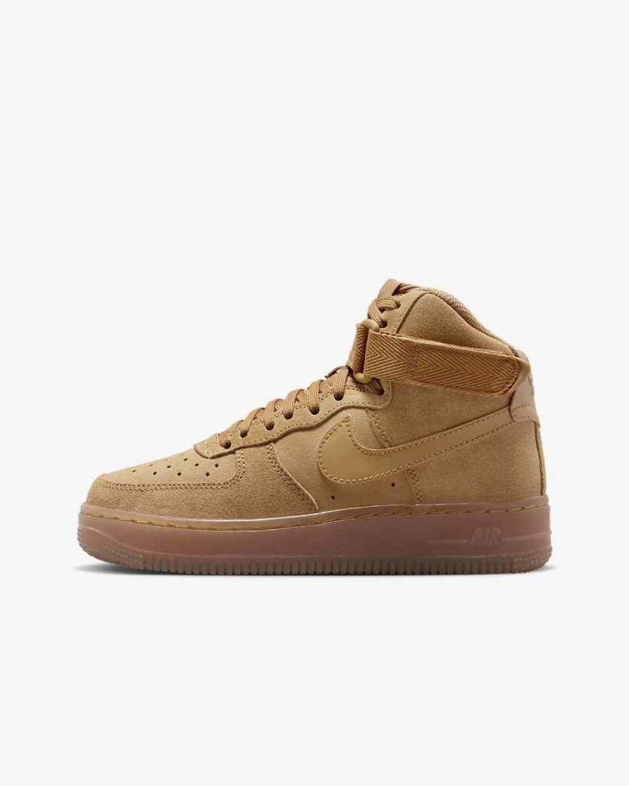 Nike Air Force 1 High LV8 3 Big Kids' Shoes for Boys and Girls in Wheat/Gum Light Brown/Wheat