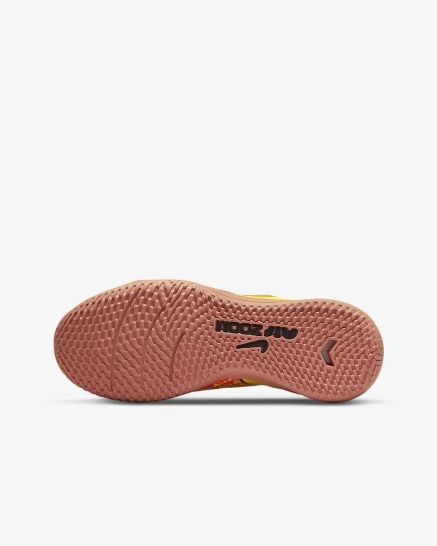 Nike Jr. Zoom Mercurial Superfly 9 Academy IC Kids' Soccer Shoes - Yellow Strike/Volt Ice/Coconut Milk/Sunset Glow for Boys & Girls - Indoor/Court Football Boots