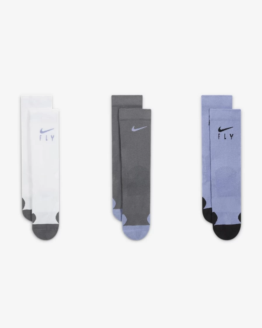 Nike Kids' Multi-Color Crew Socks 3-Pack for Boys and Girls - Elite Comfort Athletic Socks
