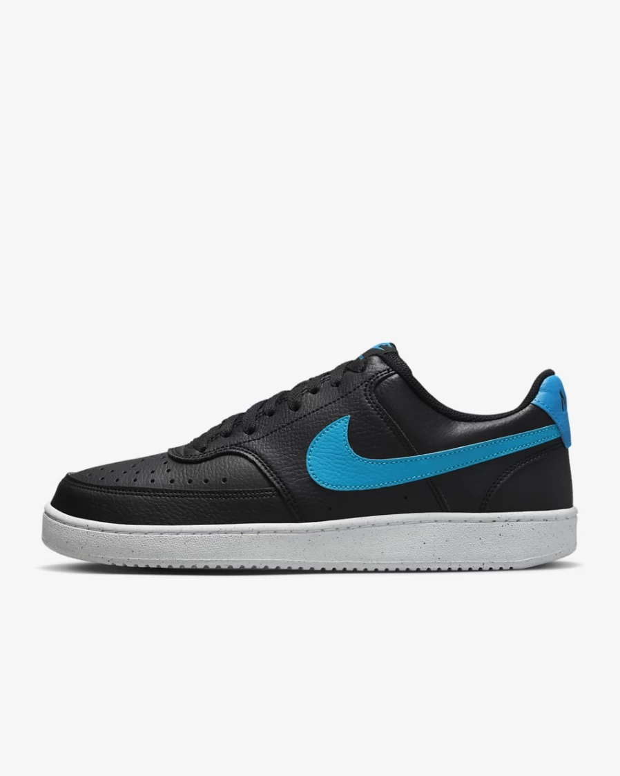 Nike Court Vision Low Next Nature Men's Sneakers - Black/White/Laser Blue Basketball Shoes for Men
