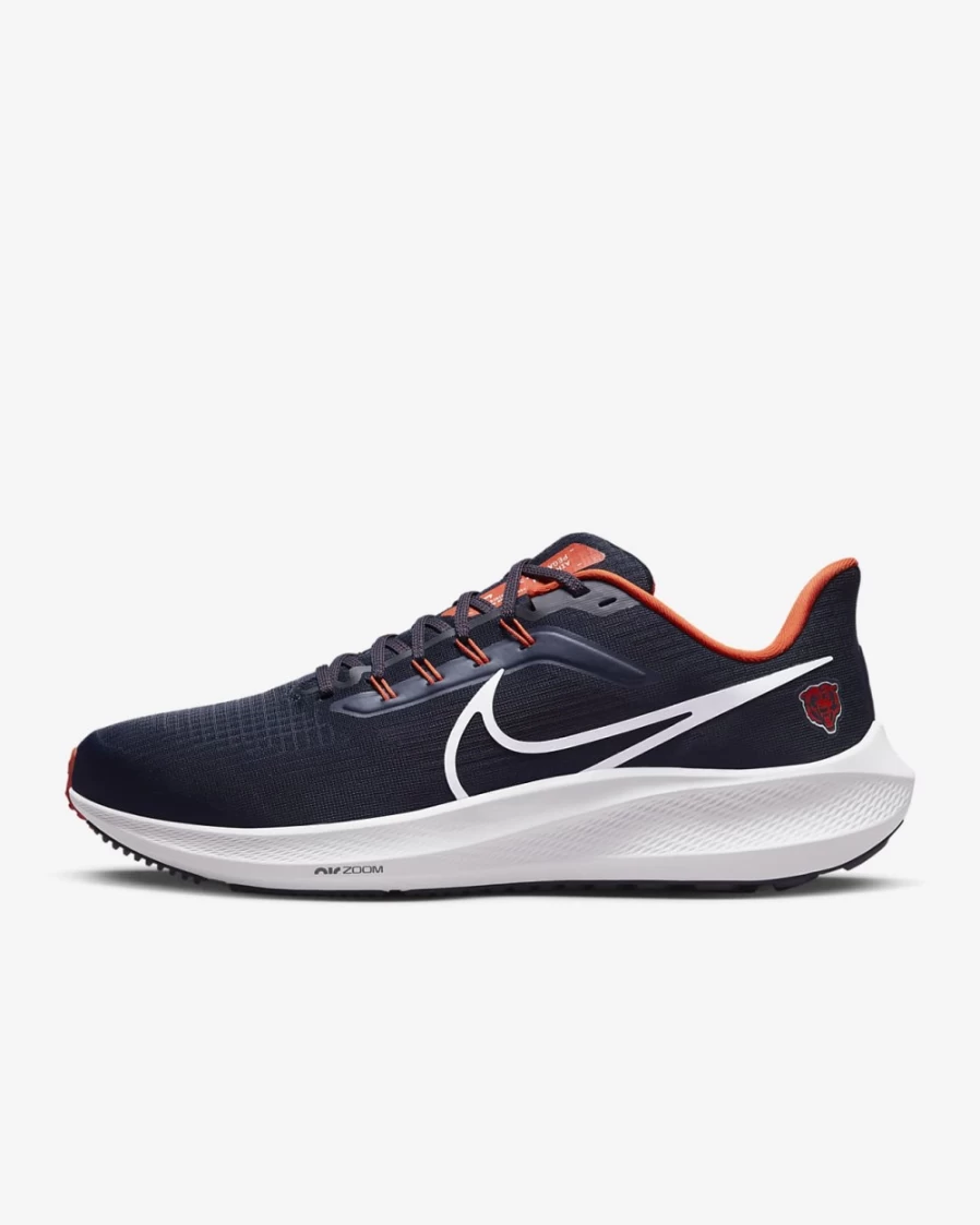 Nike Pegasus 39 Men's Road Running Shoes - NFL Chicago Bears Edition in Marine/University Orange/White