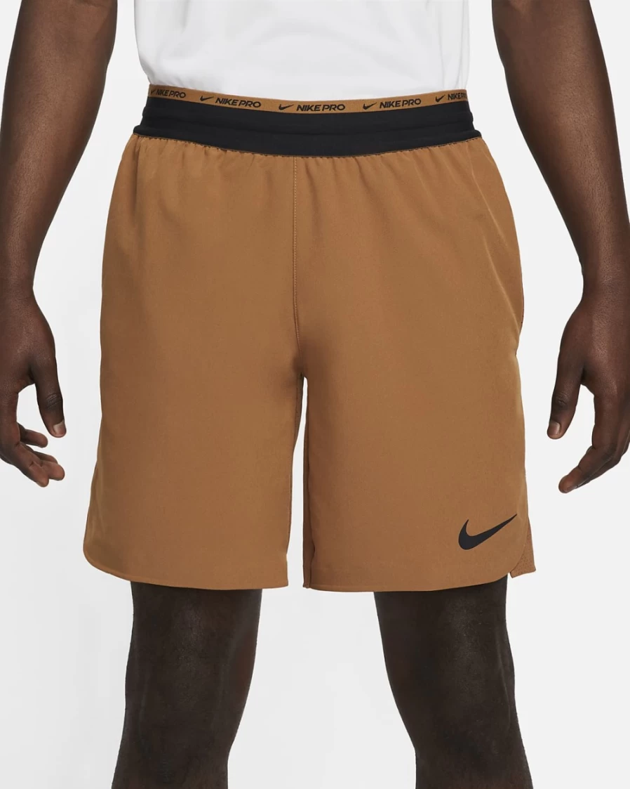 Nike Men's Dri-FIT Flex Rep Pro 8" Training Shorts in Ale Brown/Black - Breathable Unlined Workout Shorts for Gym & Running