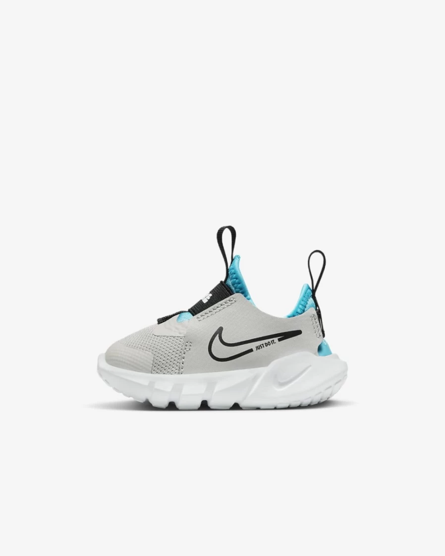 Nike Flex Runner 2 Baby Toddler Shoes - Light Iron Ore/Blue Lightning/White/Black - Unisex Boys Girls Running Sneakers