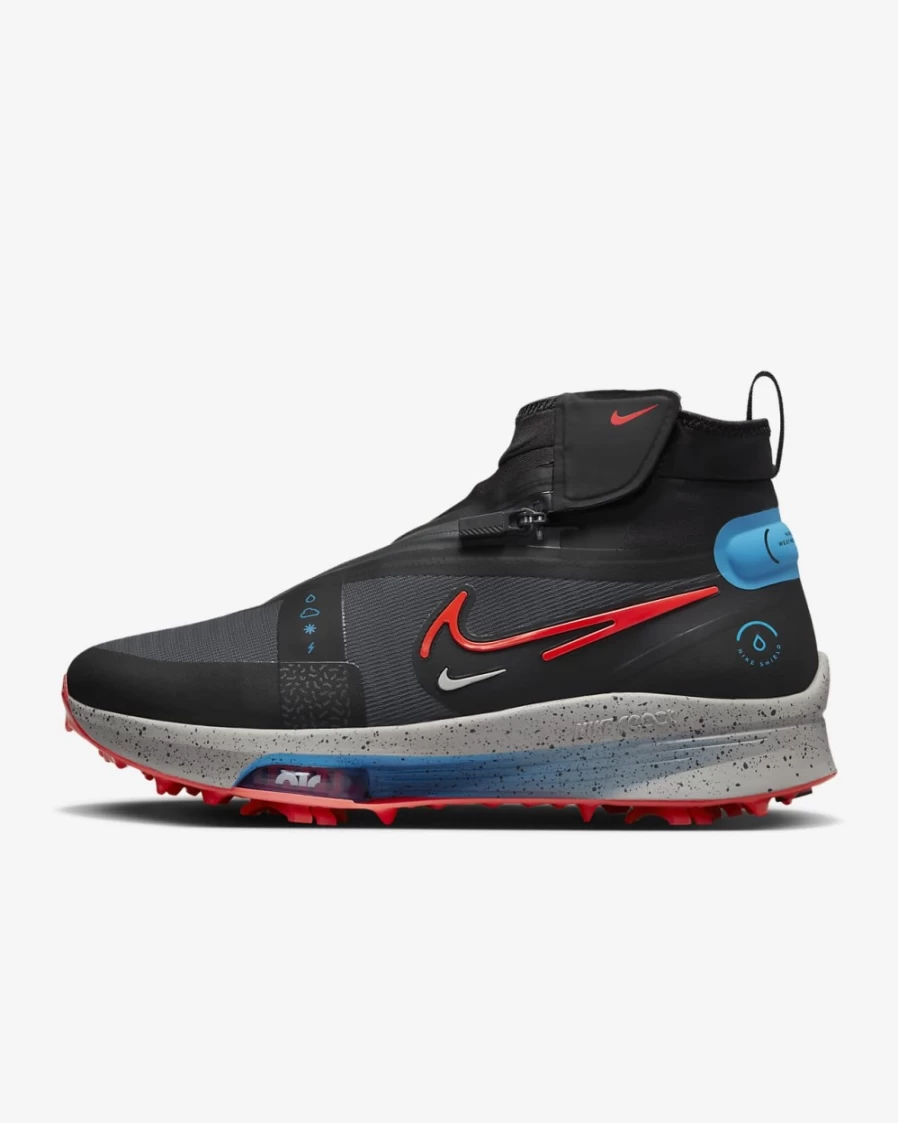 Nike Air Zoom Infinity Tour 2 Shield Men's Golf Shoes Wide - Anthracite/Black/Cobblestone/Bright Crimson, Weatherized for All Conditions