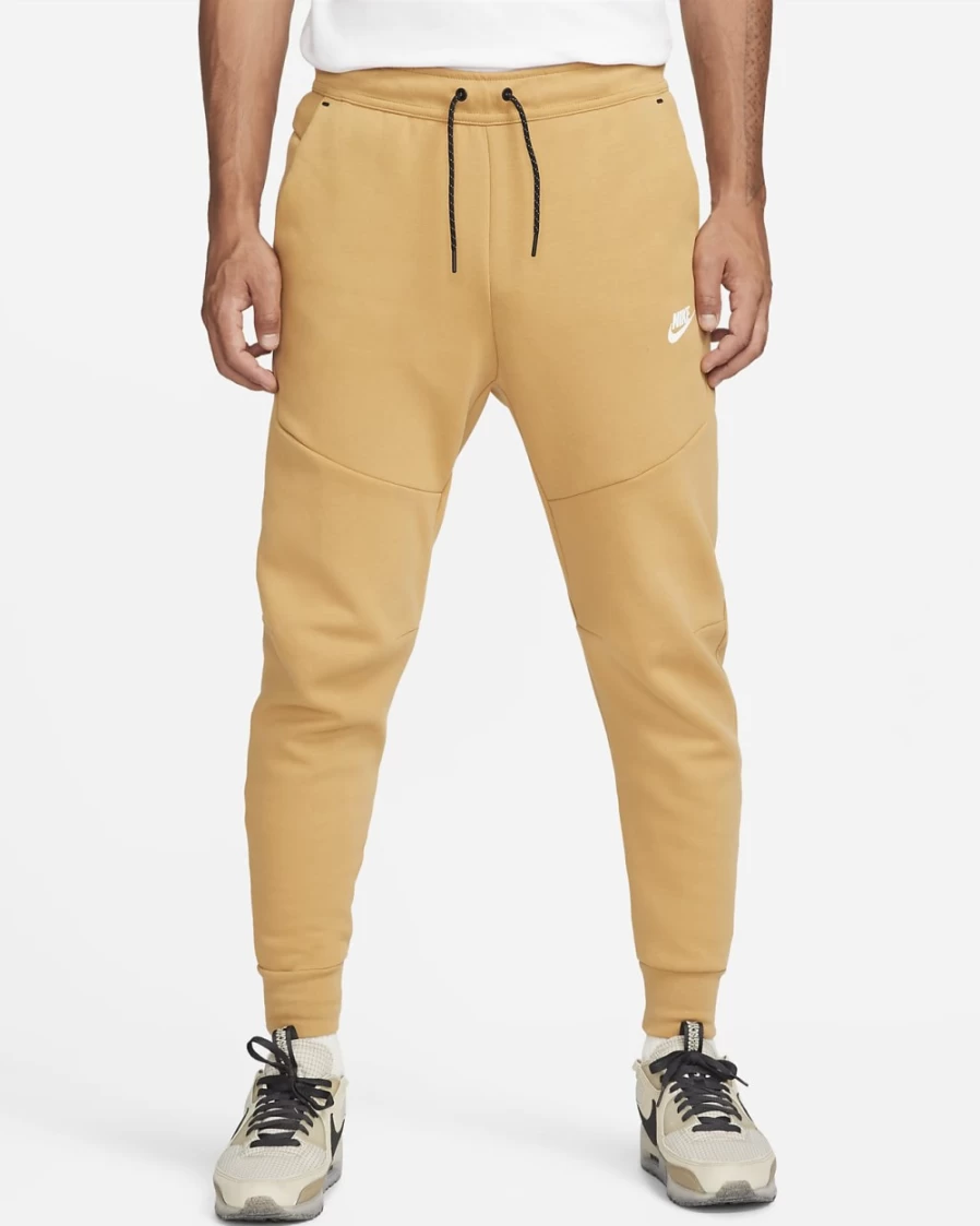 Nike Men's Tech Fleece Joggers in Elemental Gold/Sail - Comfortable Sportswear Pants
