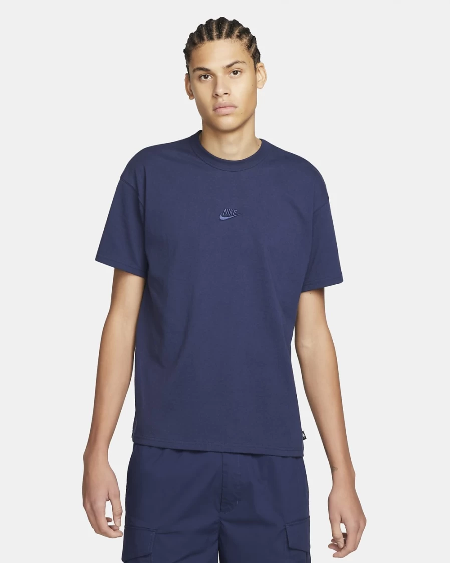 Nike Men's Premium Essentials T-Shirt - Midnight Navy Sportswear Cotton Tee