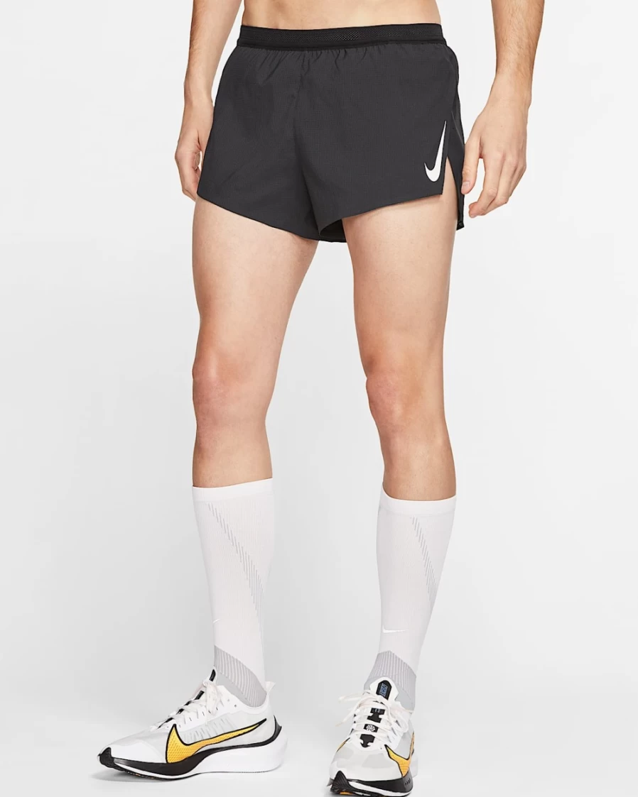 Nike Men's AeroSwift 2" Brief-Lined Racing Shorts - Black/White