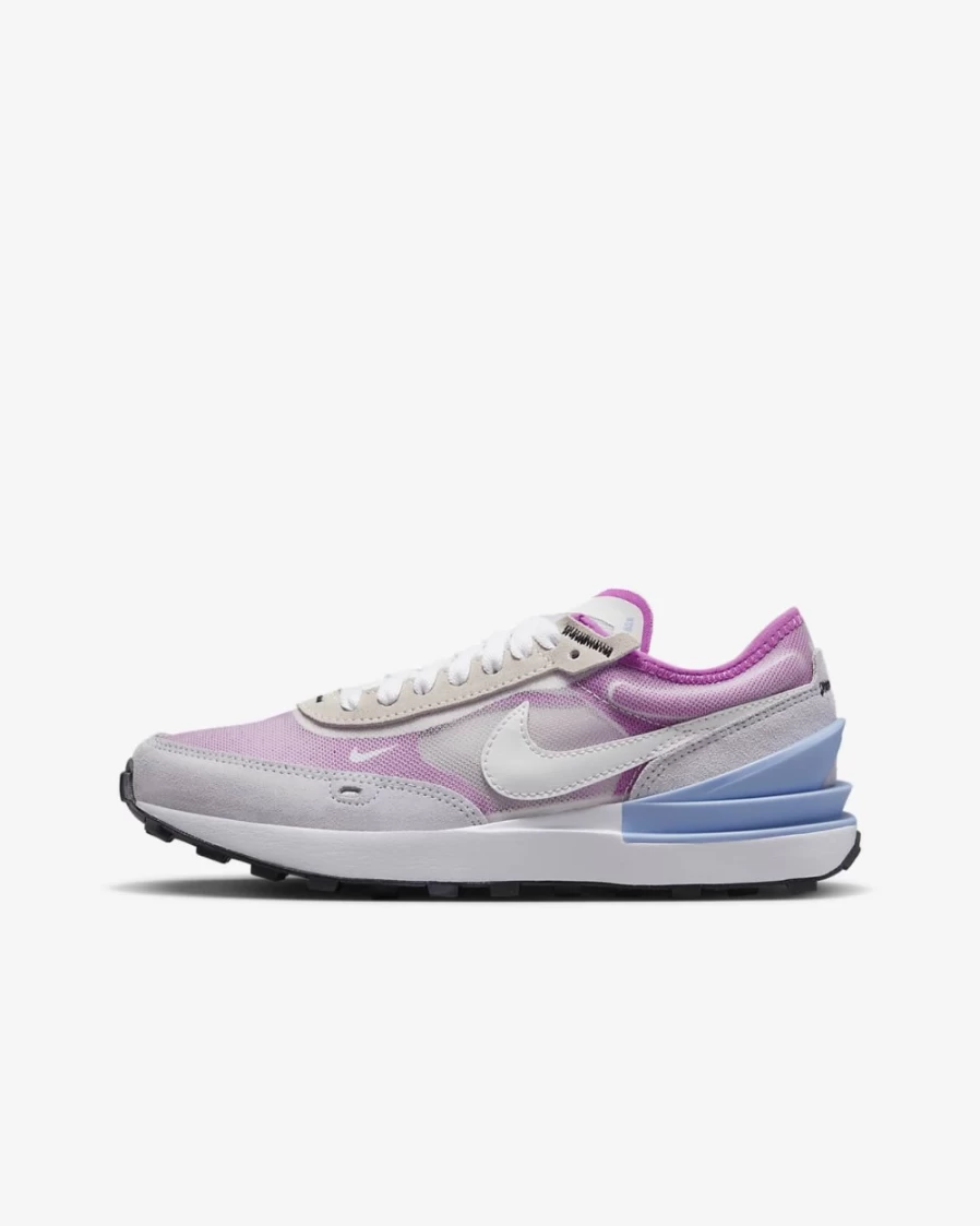 Nike Waffle One Big Kids' Sneakers in Football Grey/Pearl Pink/Cobalt Bliss/Summit White for Boys and Girls
