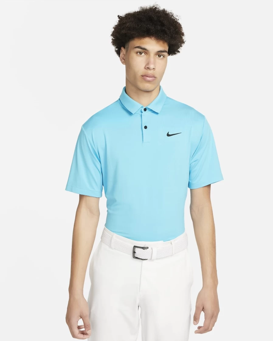 Nike Dri-FIT Tour Men's Golf Polo Shirt - Baltic Blue/Black, Moisture-Wicking, Comfort Fit