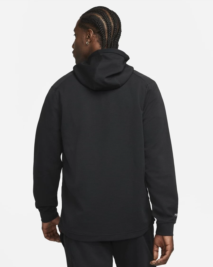 Nike Pro Men's Training Hoodie - Fleece Pullover in Black & Iron Grey