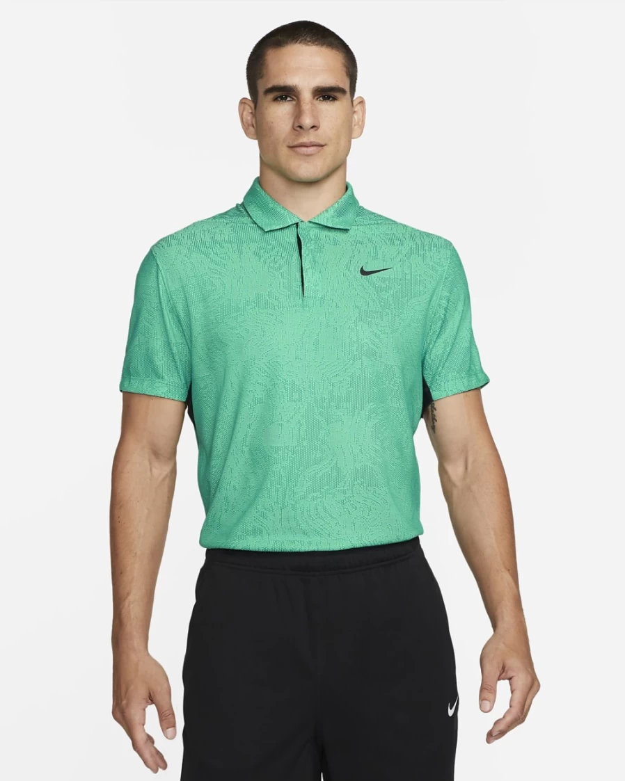 Nike Dri-FIT ADV Tiger Woods Men's Golf Polo - Light Menta/Neptune Green/Black