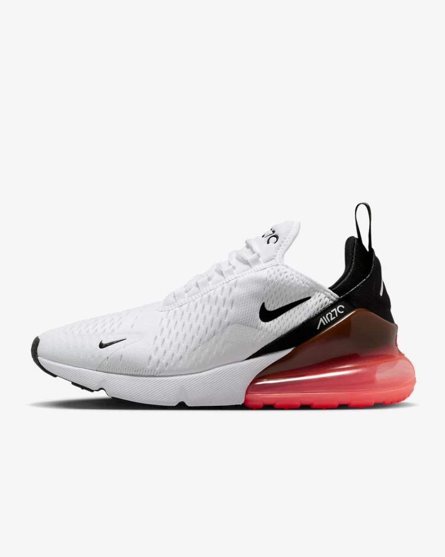 Nike Air Max 270 Men's Running Shoes - White/Hot Punch/Black