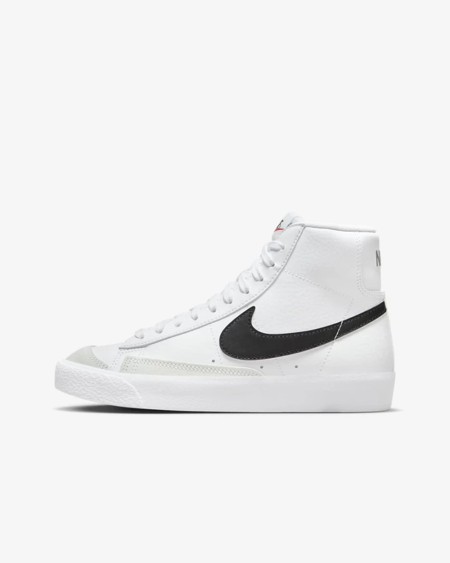 Nike Blazer Mid '77 Big Kids' Sneakers in White/Total Orange/Black for Boys and Girls