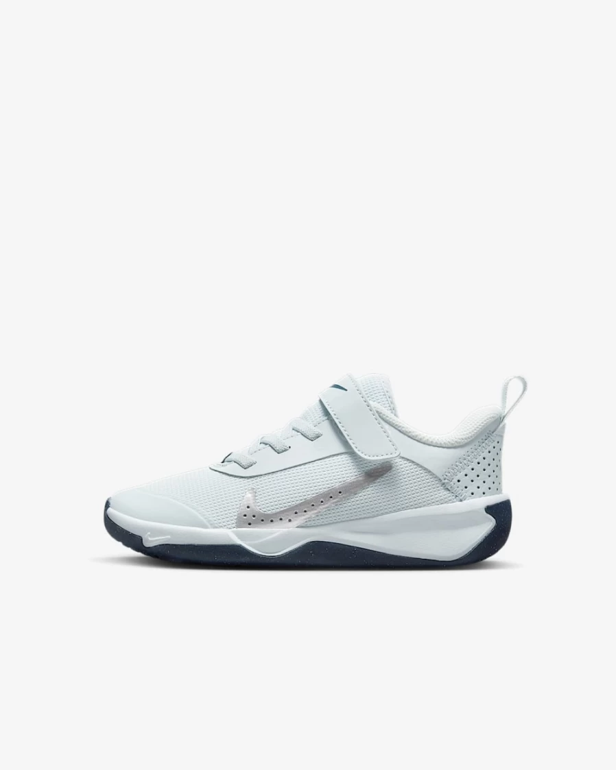 Nike Omni Multi-Court Kids' Tennis Shoes for Boys & Girls - Pure Platinum/Midnight Navy/Metallic Silver
