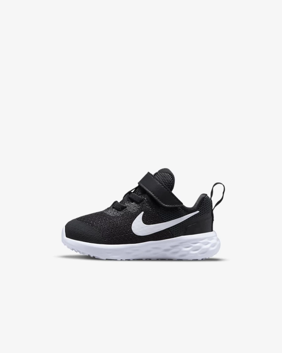 Nike Revolution 6 Baby Toddler Shoes - Black/Dark Smoke Grey/White - Running Sneakers for Boys & Girls