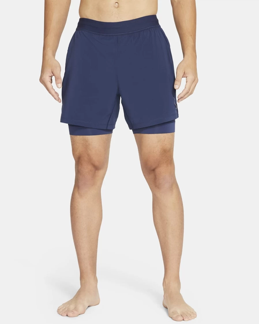 Nike Men's 2-in-1 Yoga Shorts in Midnight Navy - Dri-FIT Training & Running Shorts