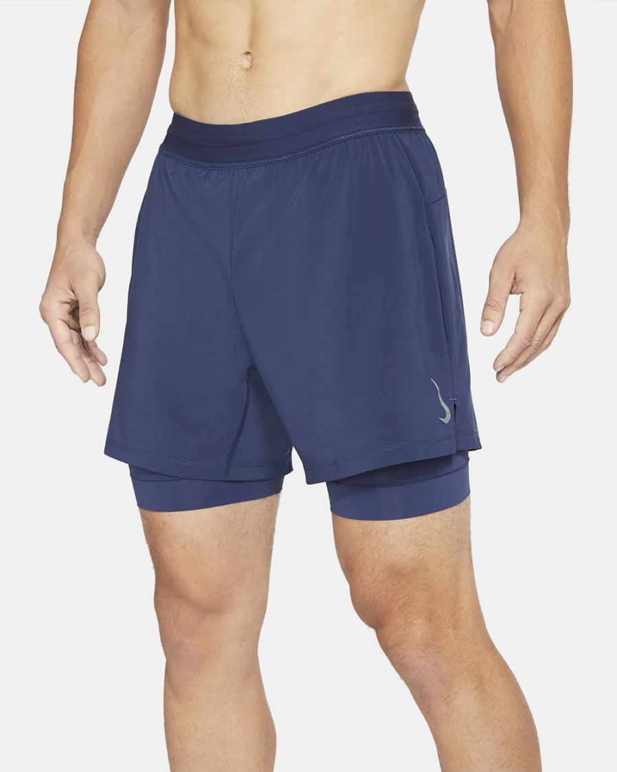 Nike Men's 2-in-1 Yoga Shorts in Midnight Navy - Dri-FIT Training & Running Shorts