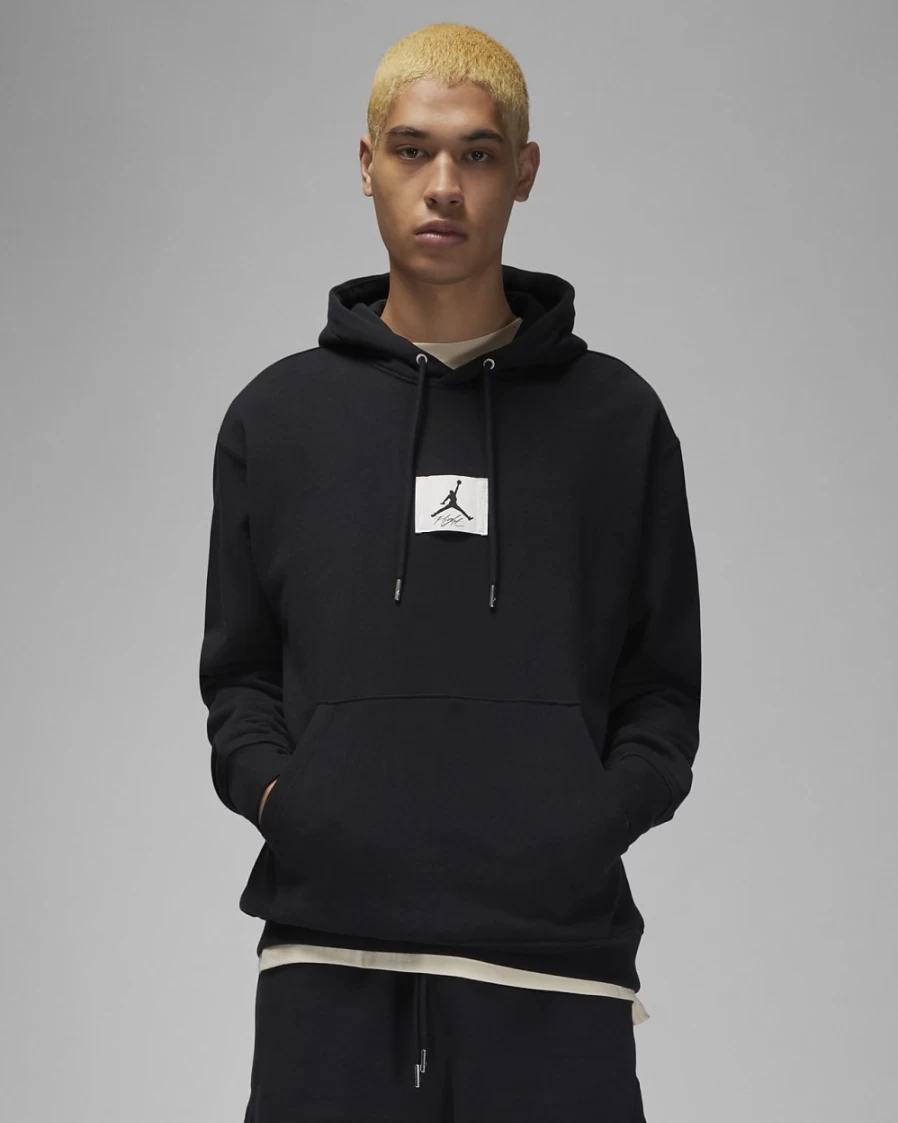 Nike Jordan Flight Fleece Men's Hoodie Pullover - Black/Sail