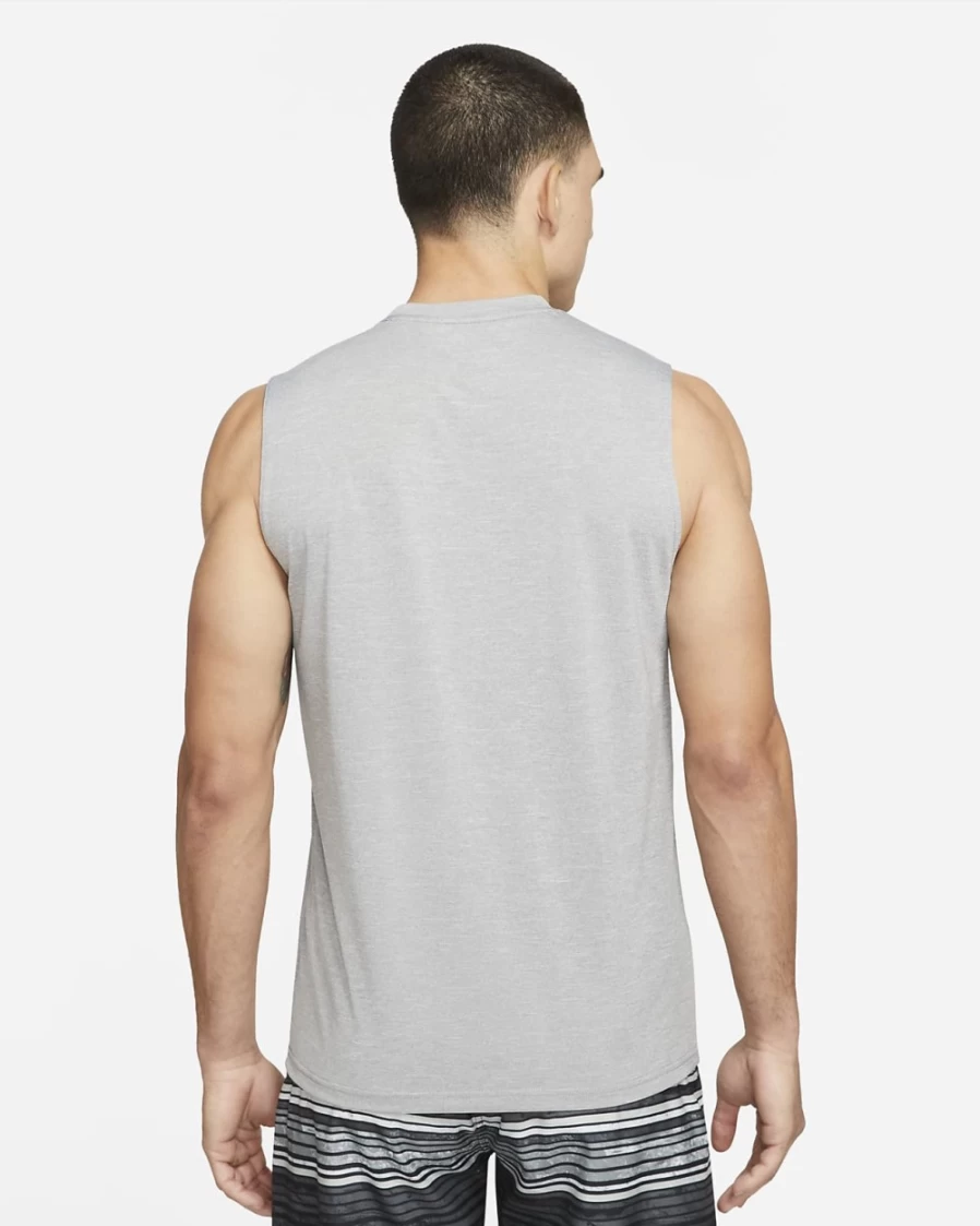 Nike Men's Particle Grey Hydroguard Sleeveless Swim Shirt – Quick-Dry UV Protection