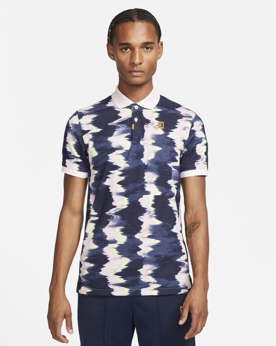 Nike Men's Slim-Fit Polo Shirt in Pink Foam - Printed Design