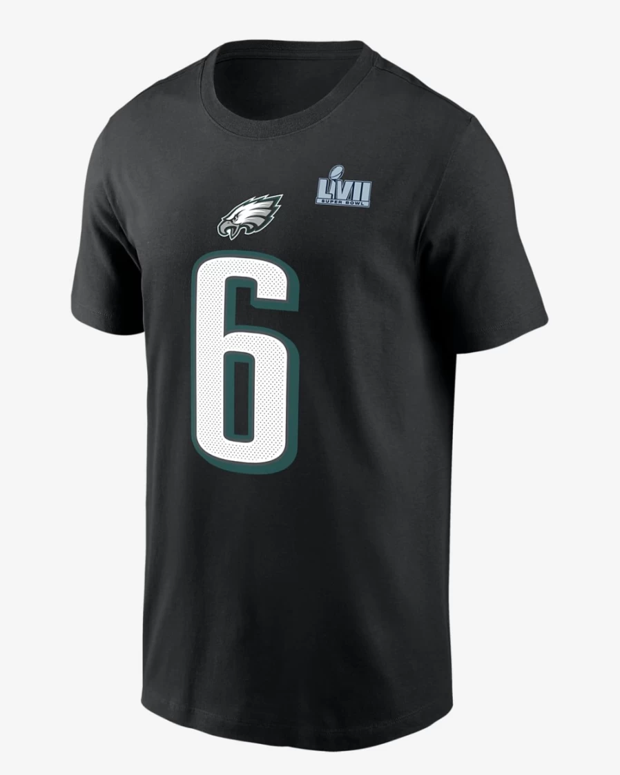 Nike Men's Black Philadelphia Eagles DeVonta Smith Super Bowl LVII T-Shirt
