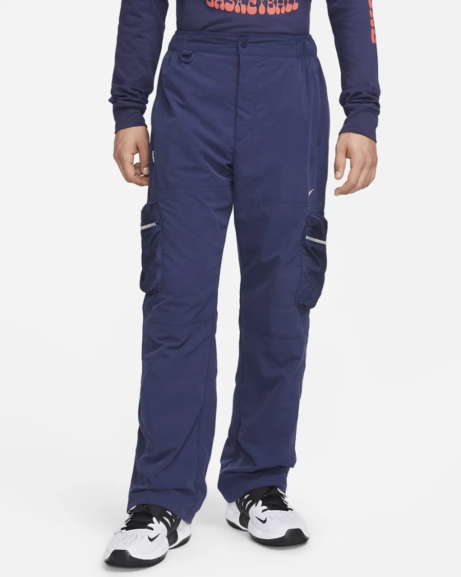 Nike Men's Midnight Navy/White Premium Basketball Cargo Pants for Training & Streetwear