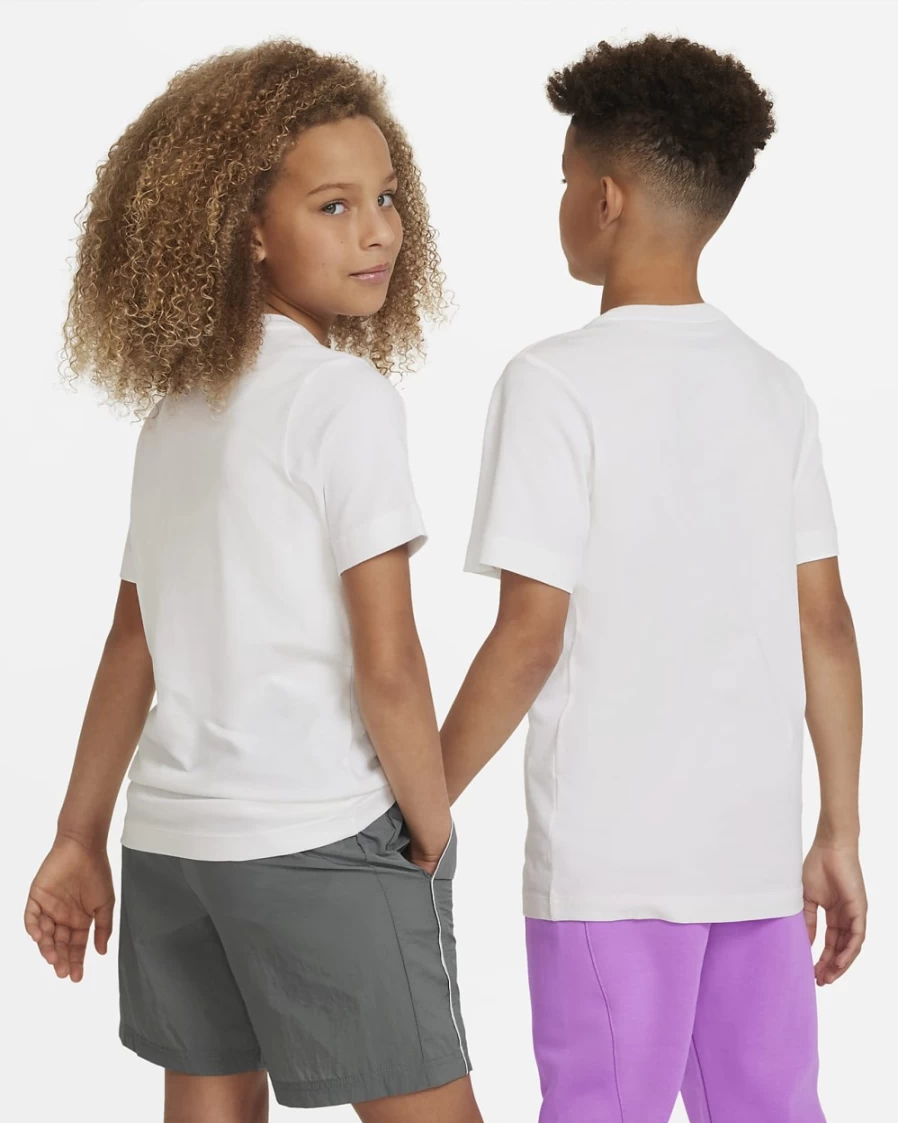 Nike Sportswear Big Kids' White T-Shirt for Boys and Girls