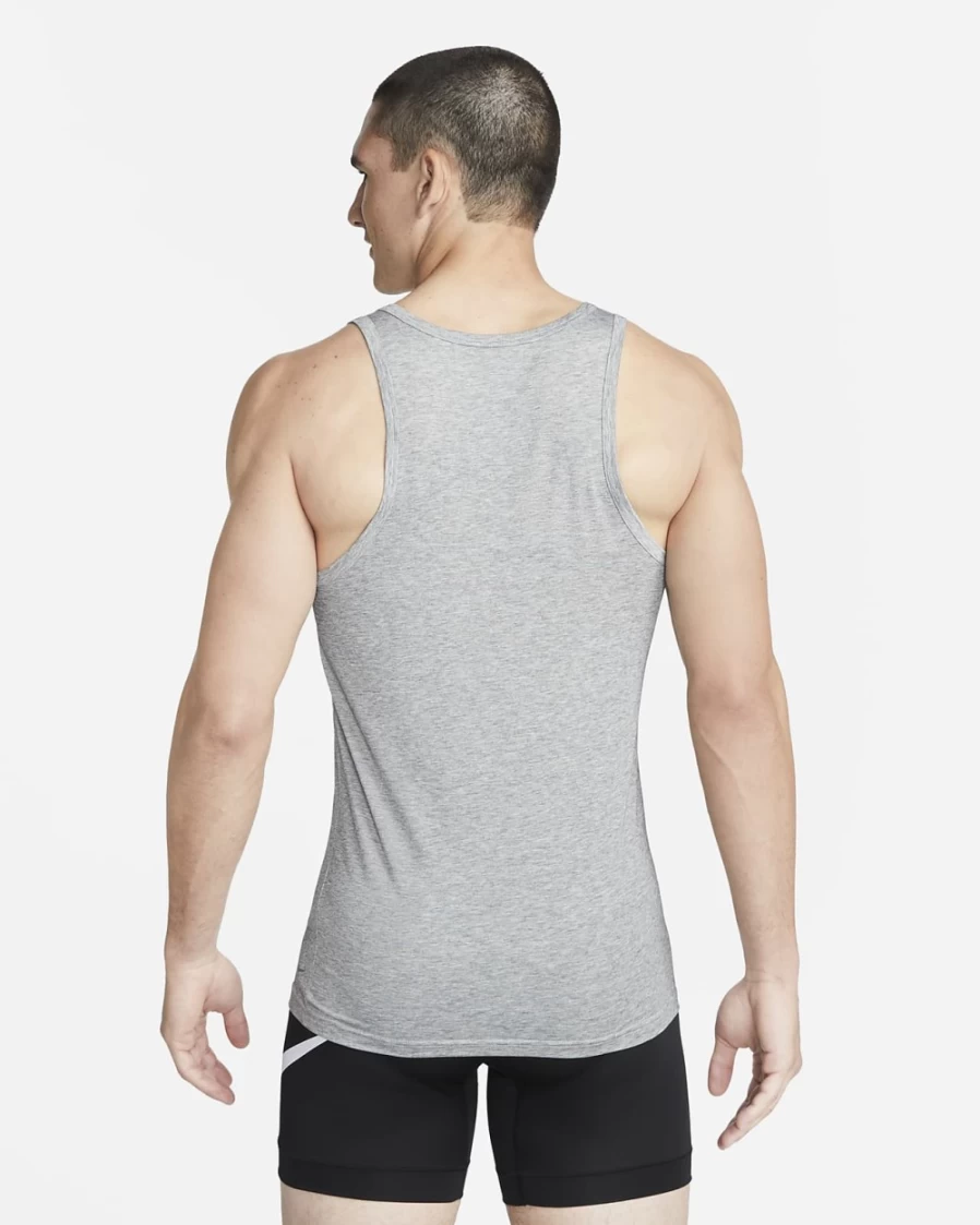 Nike Men's Dri-FIT ReLuxe Grey Heather Tank Undershirt 2-Pack