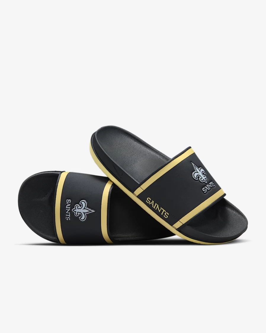 Nike Offcourt Slide NFL New Orleans Saints Men's Sandals - Anthracite/Team Gold/White