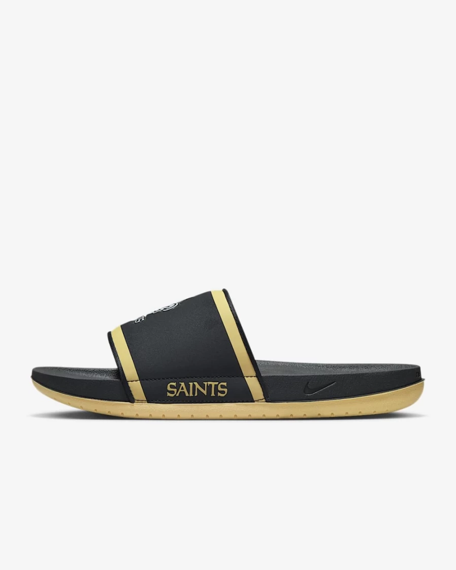 Nike Offcourt Slide NFL New Orleans Saints Men's Sandals - Anthracite/Team Gold/White