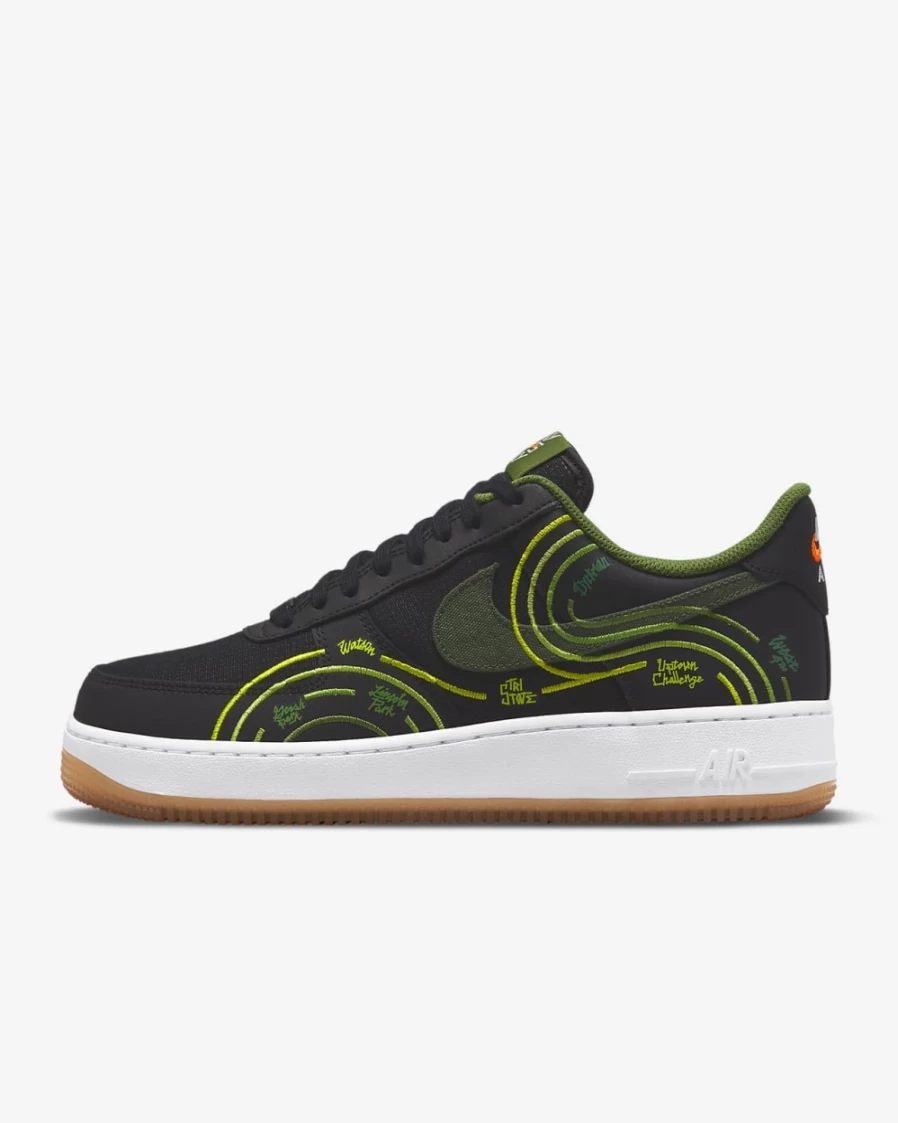 Nike Air Force 1 '07 LV8 Men's Shoes - Black/Treeline/White/Carbon Green