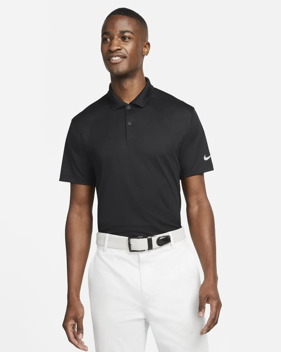 Nike Dri-FIT Victory Men's Golf Polo Shirt - Moisture-Wicking Performance Top for Men in Black/White