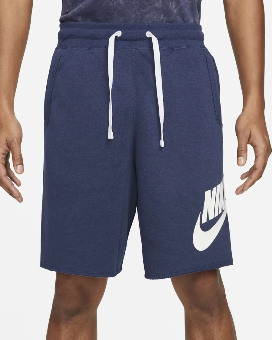Nike Club Alumni Men's French Terry Shorts - Midnight Navy/White Athletic Casual Shorts for Men