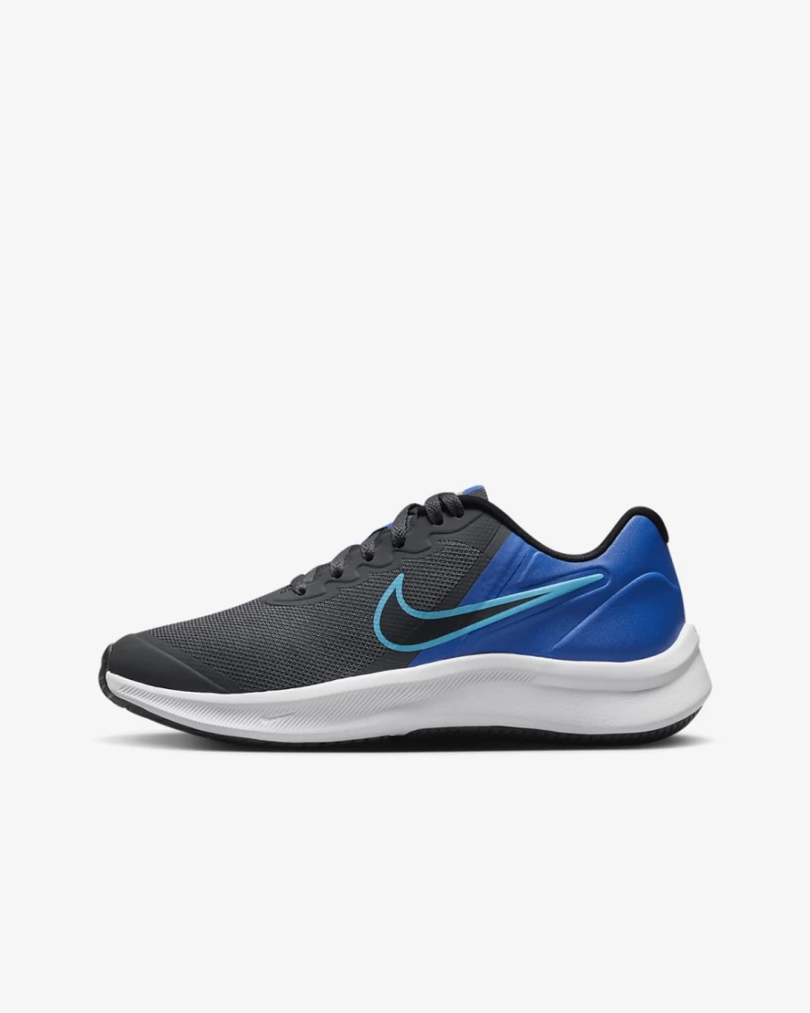 Nike Star Runner 3 Big Kids' Road Running Shoes for Boys & Girls - Iron Grey, Blue Lightning, Racer Blue, Black