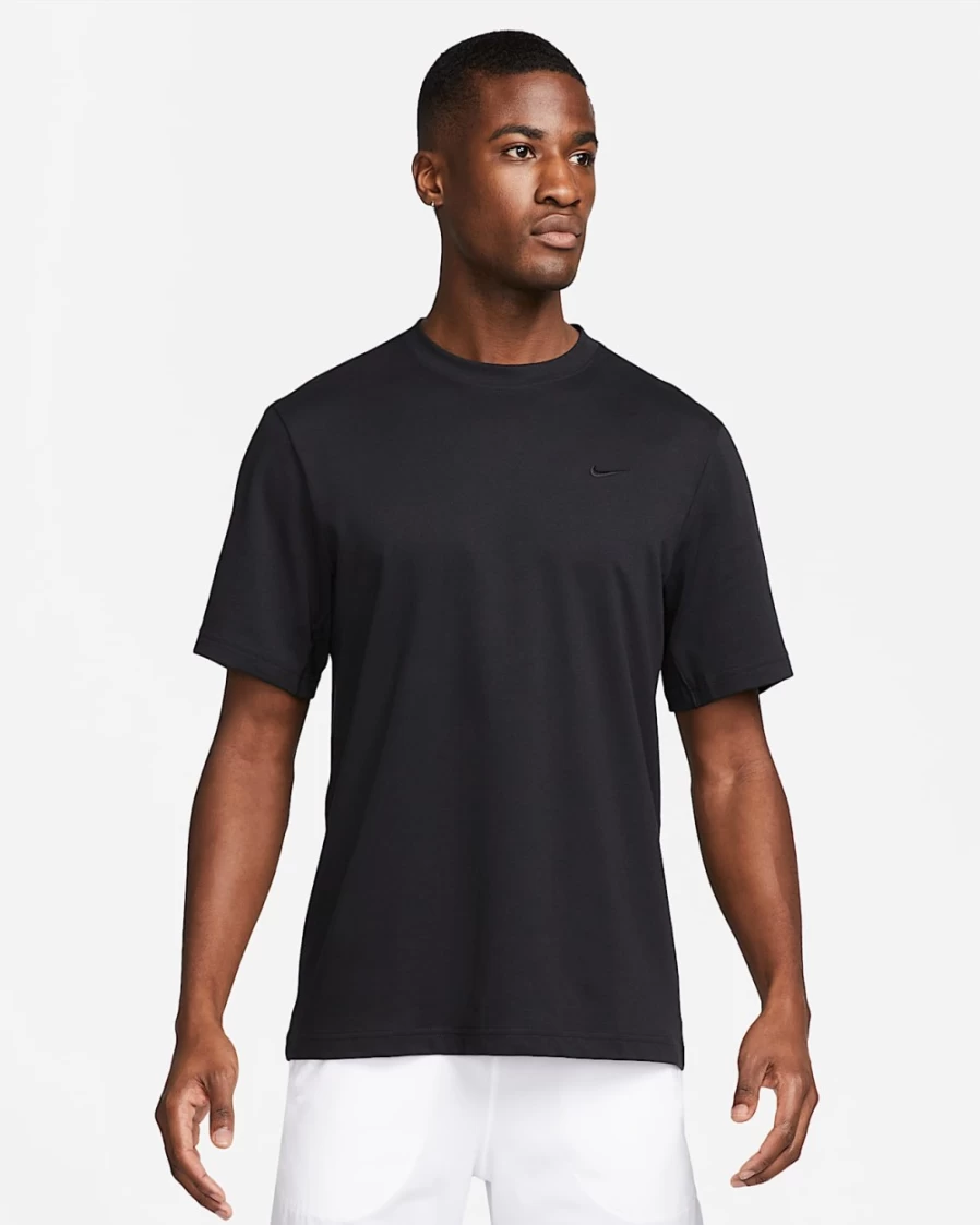 Nike Dri-FIT Primary Men's Training T-Shirt - Black/Black - Moisture-Wicking Workout Top