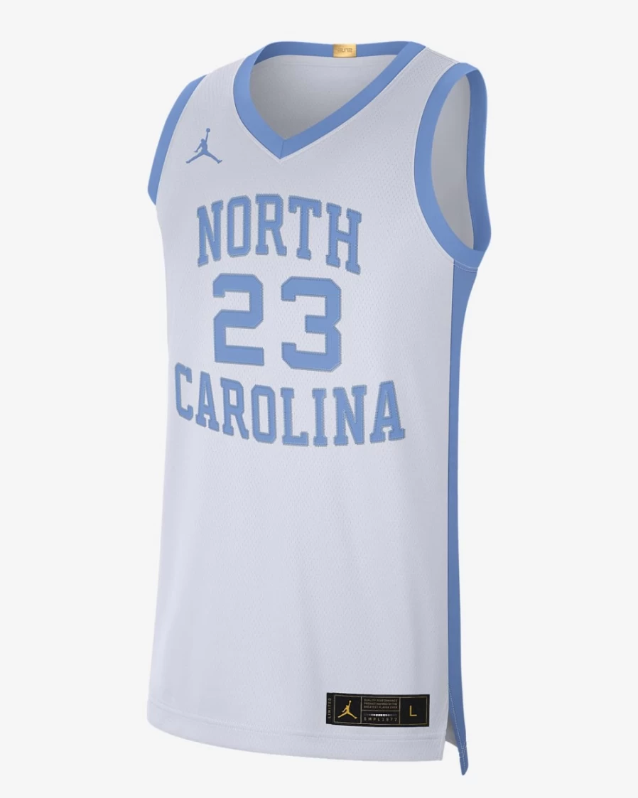 Nike Men's Jordan Dri-FIT UNC Basketball Jersey - White/Valor Blue