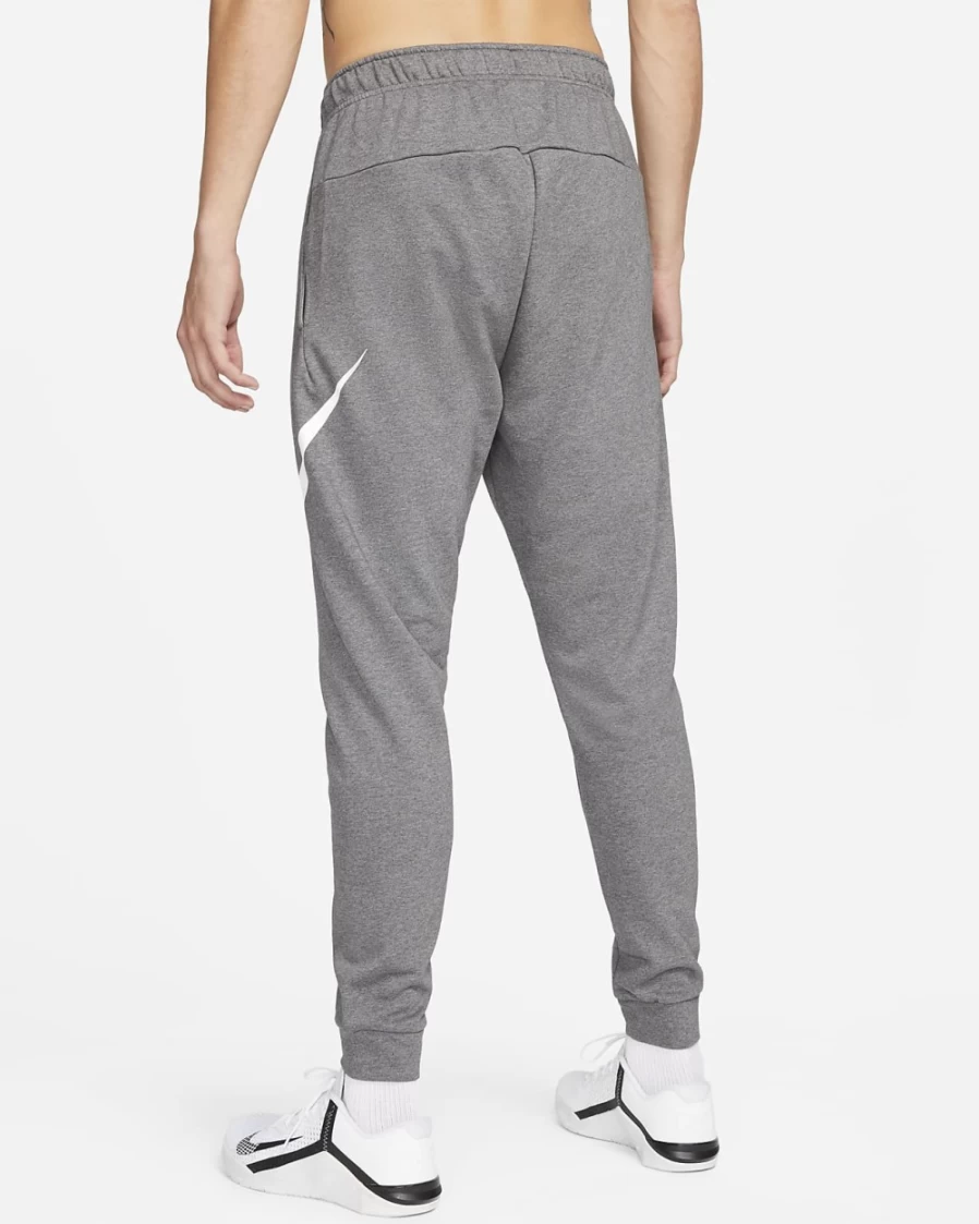 Nike Dri-FIT Men's Tapered Training Pants - Charcoal Heather/White - Moisture-Wicking Workout Joggers