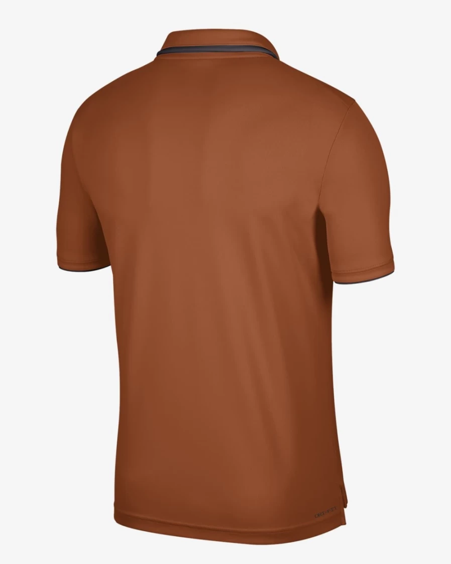 Nike Men's Texas College Dri-FIT Polo Shirt - Desert Orange/Off Noir, Moisture-Wicking Performance Top