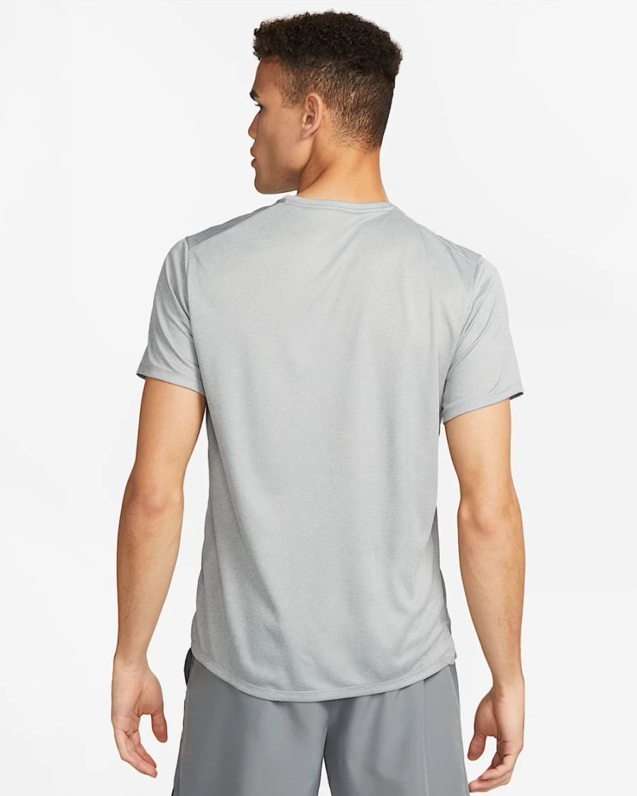 Nike Dri-FIT UV Miler Men's Running Shirt - Particle Grey/Grey Fog/Heather, Moisture-Wicking, Breathable Short-Sleeve Top