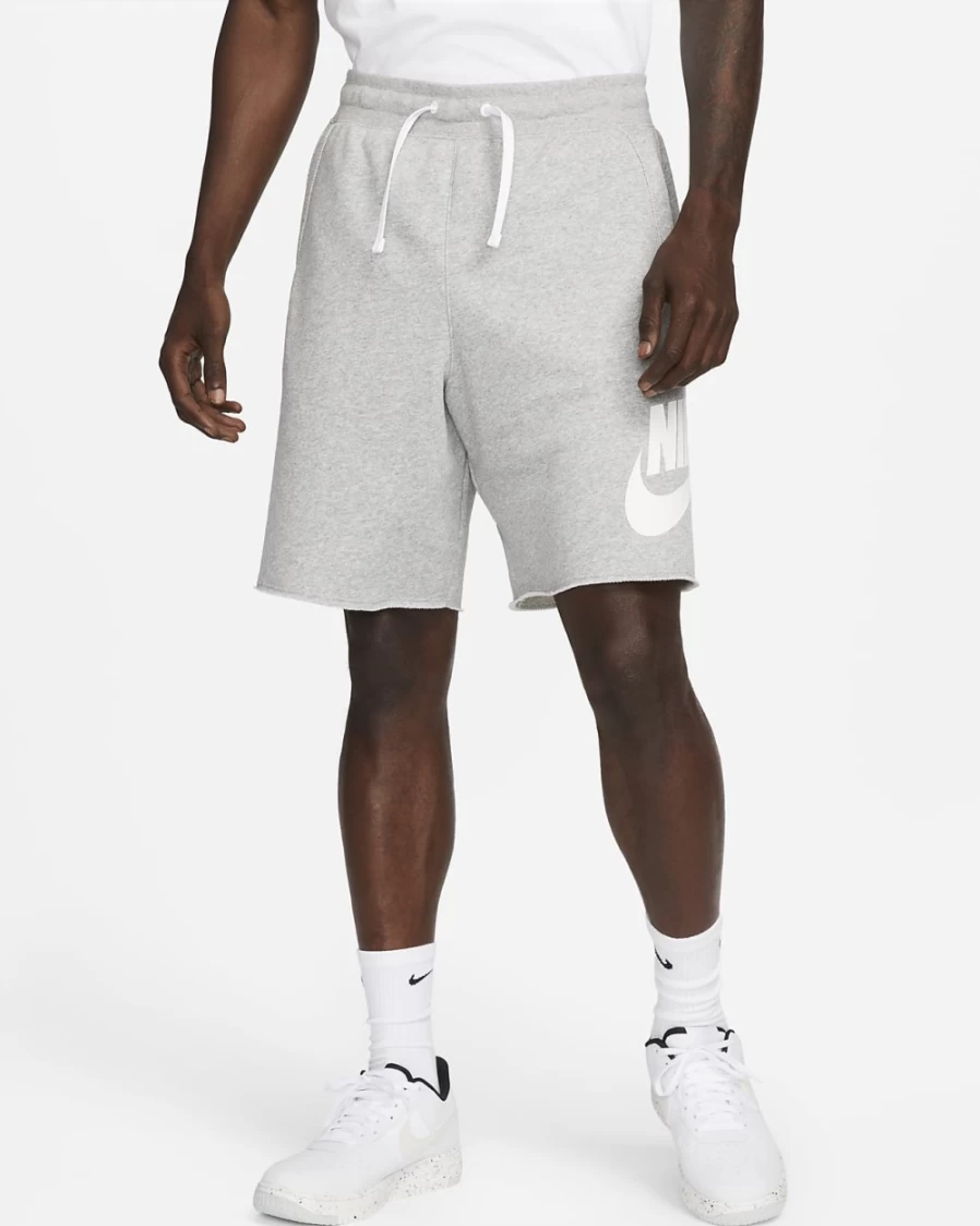 Nike Club Alumni Men's French Terry Shorts - Dark Grey Heather/White Athletic Casual Shorts