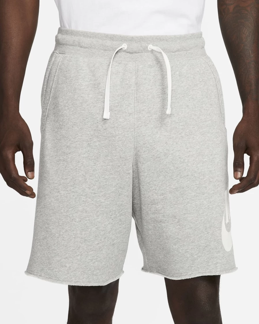 Nike Club Alumni Men's French Terry Shorts - Dark Grey Heather/White Athletic Casual Shorts