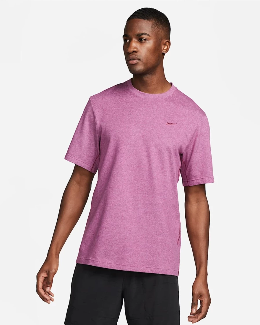Nike Dri-FIT Men's Rosewood Heather Fitness T-Shirt - Moisture-Wicking Workout Top