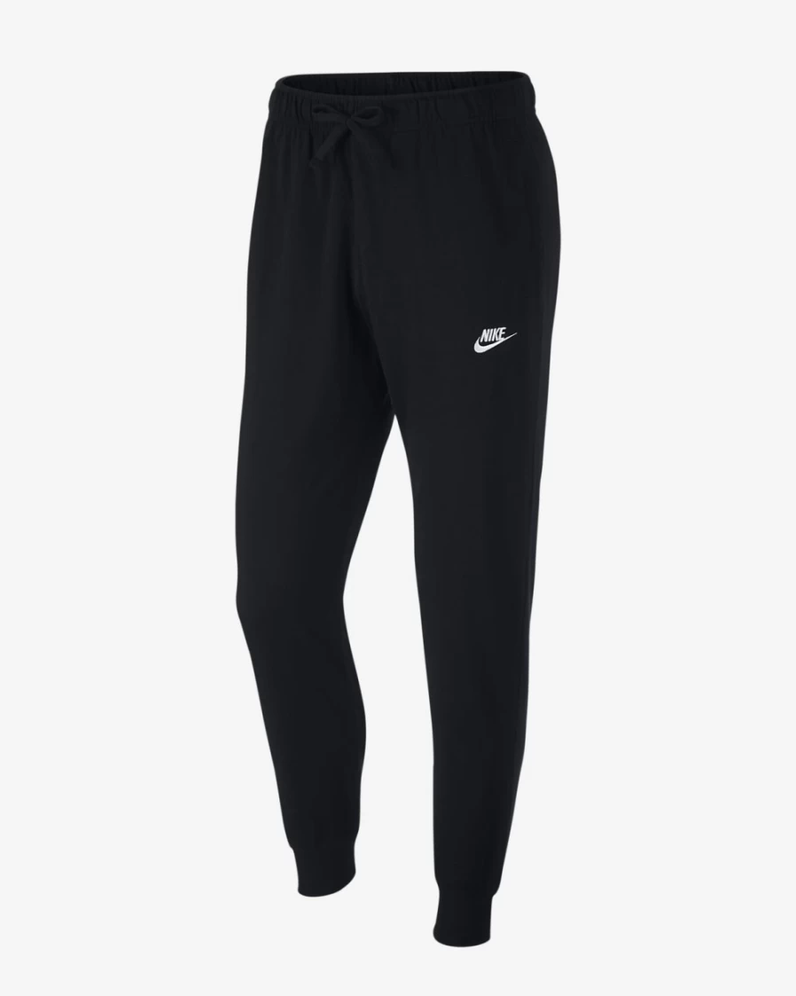 Nike Men's Black/White Club Sportswear Jersey Joggers - Comfortable Athletic Pants